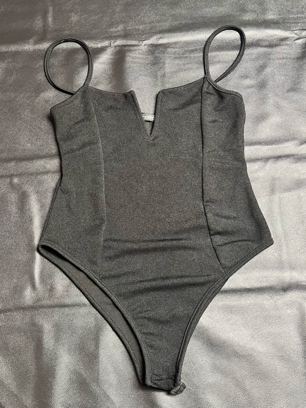 Boohoo Black Stretch Bodysuit with V Neck